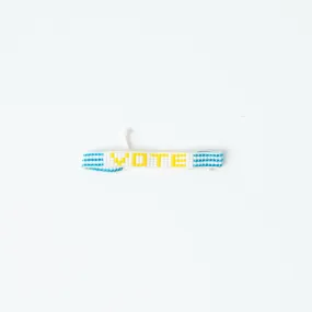 Woven VOTE Bracelet - White/Yellow